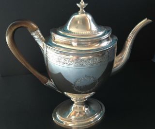 English Antique Georgian Sterling Silver Coffee Pot Robert David Hennell 1799