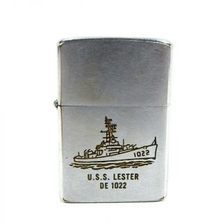 Vintage Zippo Military Lighter U.  S.  S.  Lester 1022 Destroyer
