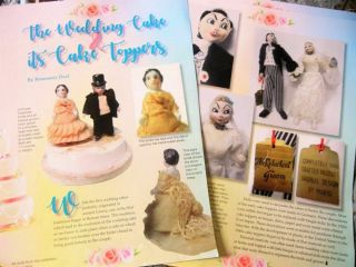 9p History Article - Antique Vtg Wedding Cake Toppers Figures Florals - Mario