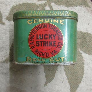 Vintage Advertising Lucky Strike Roll Cut Pipe Tobacco Tin 746 - X? 1 Lb