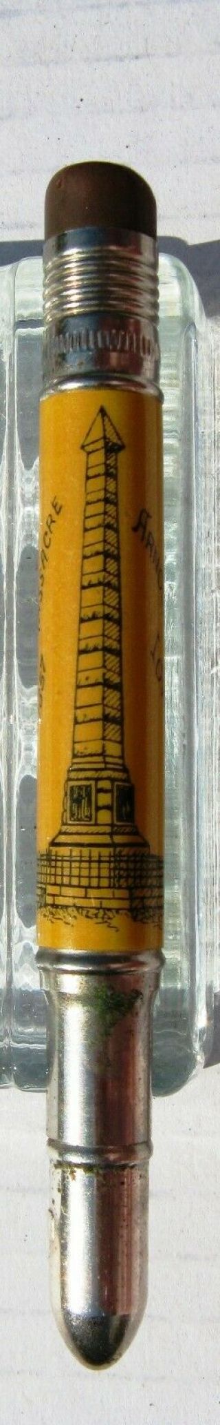 Vintage Bullet Pencil - Monument of 1857 Indian Massacre Arnold ' s Park Iowa 2