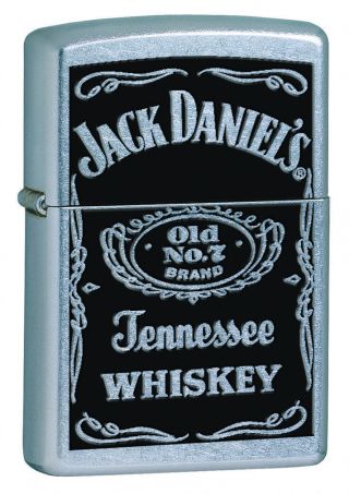 Zippo Jack Daniels Old No.  7 Street Chrome Cigarette Lighter