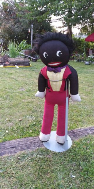 34 " Ooak Folk Art Black Americana Older Plush Stuffed Soft Vintage Doll Boy