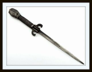 Antique Medieval Stiletto Dagger Italian Or Spanish.