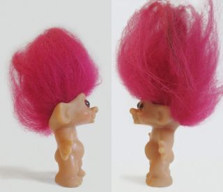 Vintage 1964 Thomas Dam Troll Doll by DAM Things - Maroon Red Hair & Glassy Eyes 2
