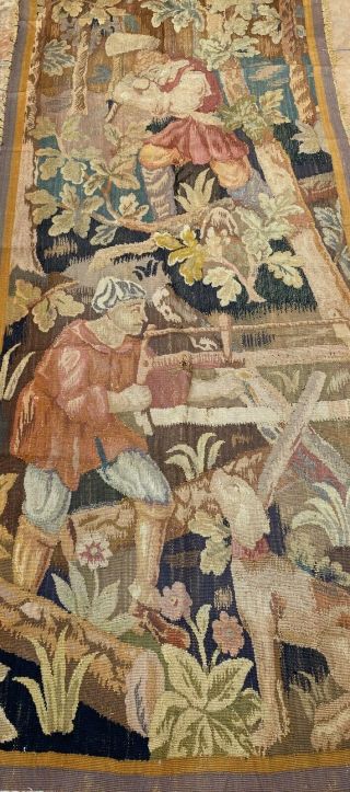 French Handwoven Aubusson Tapestry 19th Century Rug 36 X 84 Inches 2
