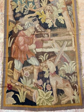 French Handwoven Aubusson Tapestry 19th Century Rug 36 X 84 Inches 3