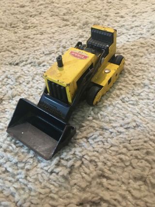 Vintage Yellow Metal Tonka Toy Trencher Bulldozer Backhoe Construction Truck.