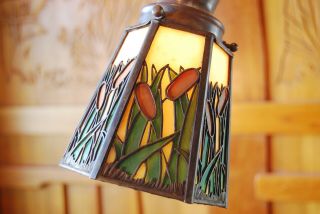 Handel cattail floor/table lamp,  1of 2 available mission,  arts and crafts 3