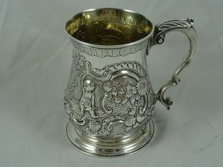 Quality,  George Ii Solid Silver Pint Tankard,  1752,  387gm