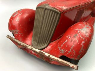 Antique 1930 ' s Pressed Steel Cor - Cor Graham Red Sedan Car Toy 3