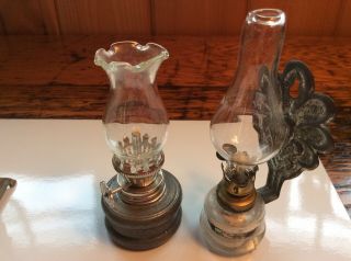 Antique Miniature Oil Lamps,  Candlesticks And Glass Vases 2