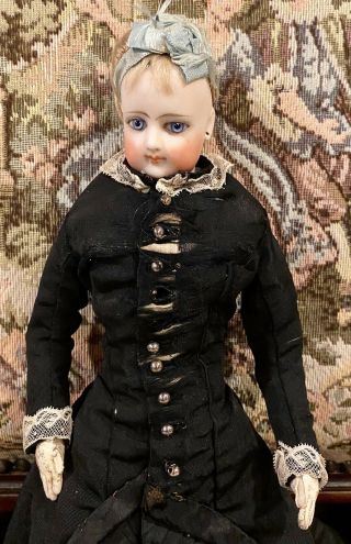 Antique 12” Fg French Fashion Marked Fg On Shoulderplate Doll Poupee Peau