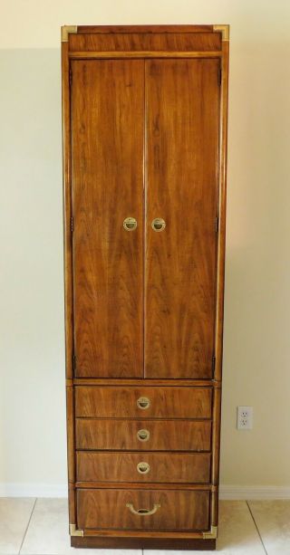 80 " Drexel Accolade Campaign Style Tall Armoire Dresser Lingerie Chest Of Drawer