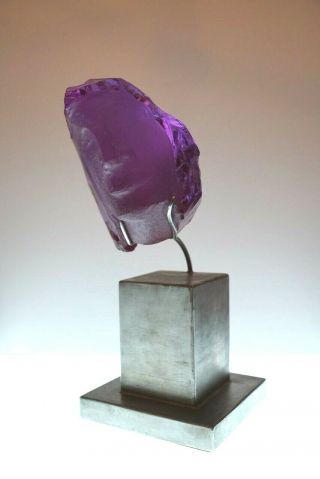 Suzanne Regan Pascal Carved and Chiseled Violet Swarovski Crystal Face w/ Stand 2