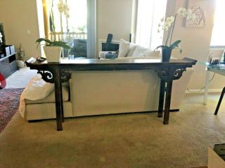 Vintage Asian Inspired Dark Wood Console / Sofa Table - Pick Up Only/great Cond.