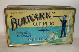 Bulwark - Cut Plug - Pictorial Tobacco Tin - 1 Lb - England