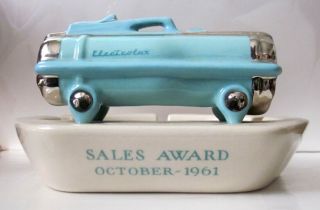 Rare Electrolux Vacuum Cleaner October 1961 Sales Award Ceramic Figural Ashtray