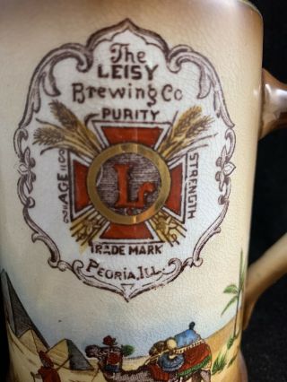 Leisy Brewing Co.  Vintage Ceramic Mug,  Peoria,  Illinois,  Circa 1910 2