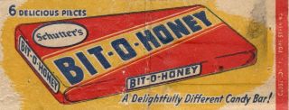 Four Vintage 1940 ' s Matchbook Covers Old Nick Schutter ' s Bit - O - Honey Candy Bars 2