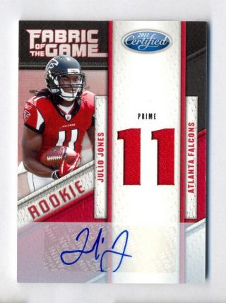 Julio Jones 2011 Panini Certified Fabric Of The Game Patch Auto Rookie Rc 7/25