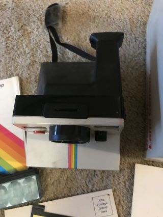 Vintage Polaroid One Step Rainbow Instant Land Camera with strap 2