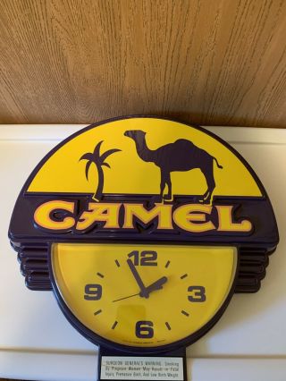 Vintage Camel Bar Clock Purple Yellow Minor Scuffs And Scrapes