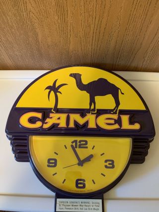 Vintage Camel Bar Clock Purple Yellow Minor Scuffs And Scrapes 2