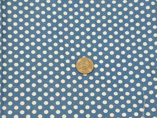 Vintage Feedsack Fabric: Blue With White Polka Dots 36 X 22 In.