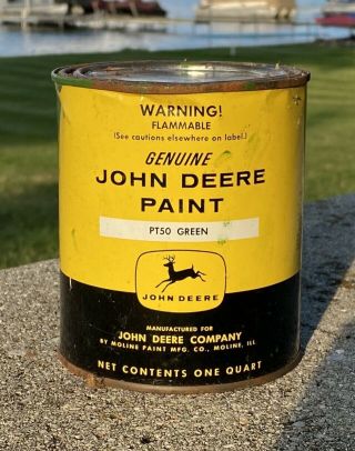 Vintage John Deere Pt50 Green Paint Quart Can