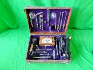 Vintage Medical Phonix Violet Ray Machine Kit Electrode Glass Quack Germany