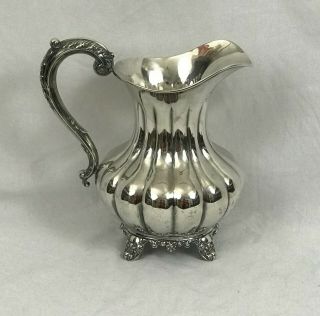 Water Pitcher.  Birks Sterling Silver.  Canadian.  Ribbed Body.  9 - 1/4 " Height
