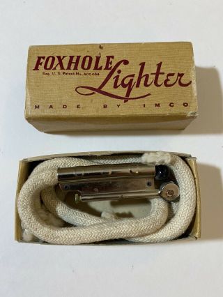 Wwii Usa Army Military Vintage Imco Foxhole Lighter Wick Trench -