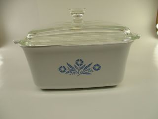Vintage Corning Ware P - 4 - B Blue Cornflower 1 1/2 Qt Loaf Pan With Lid A - 13 Usa