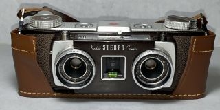 Kodak Stereo Camera In Leather Case Vintage 335 135 Film Anaston Lens