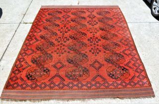 Antique 19th Century Turkoman Tribal Oriental Rug Size 8 