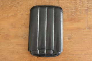 Vintage Alfred Dunhill Black Leather 4 Fingers Cigar Case Holder Made In Spain