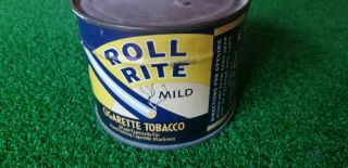 Vintage Roll Lite Mild Tobacco Tin Great Colors Rare