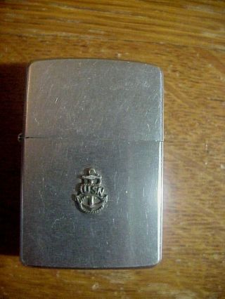 Vietnam Era Zippo Lighter With Usn Navy Anchor Logo