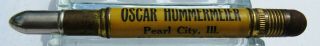 Vintage Bullet Pencil Oscar Hummermeier Pearl City Il Pioneer Hi - Bred Corn 1939
