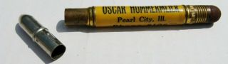 Vintage Bullet Pencil Oscar Hummermeier Pearl City IL Pioneer Hi - Bred Corn 1939 2