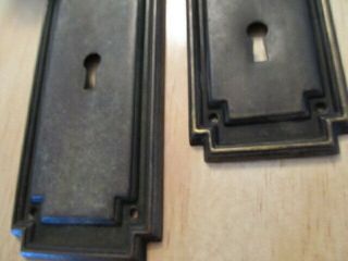 Vintage Brass Arts and Crafts Door Plates set of two 3