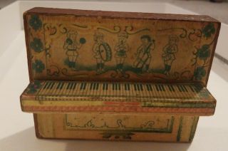 Early 1900s Bliss Lithographed Wooden Piano Dollhouse Furniture Antique