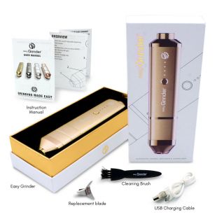 Easy Grinder Electric Herb Grinder Usb - Rechargeable Dispenser Gold