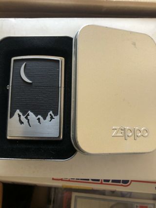 Marlboro (moon Over Mountain) Zippo Lighter Never Fired In Tin