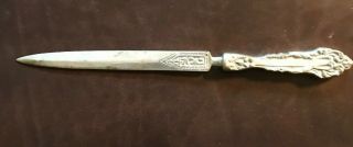 Vintage Victorian Style Heavy Silver Metal Letter Opener