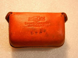 Vintage " Lyon & Coulson " Leather Fishing Reel Storage Case - No Reel