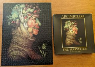 Vintage Very Rare 1978 Arcimboldo " The Marvelous " Two - Sided Jigsaw Puzzle