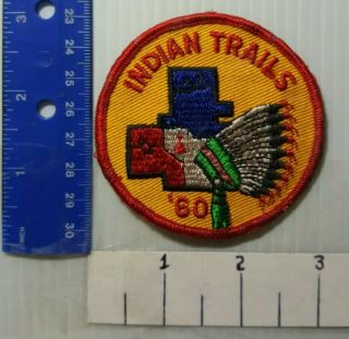 Vintage 1960 Indian Trails Boy Scout Patch Bsa