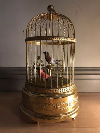 Reuge Swiss Antique Double Singing Bird Cage Automaton Automata Fully